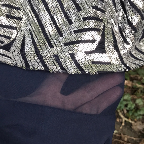 NWT Speechless Navy Sleeveless Dress Sequin Bodice - Picture 12 of 14